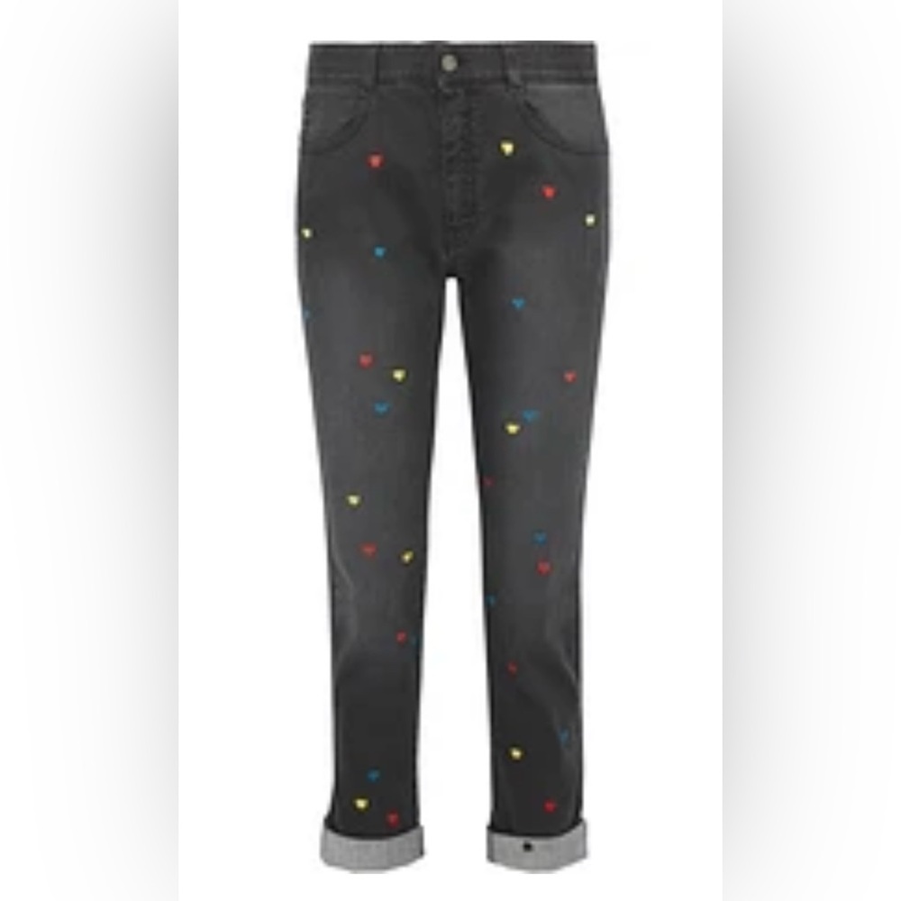 Stella McCartney Black Jeans with Colorful Accents